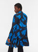 Printed viscose tunic with zip, Dark Blue AOP, Model image number 1
