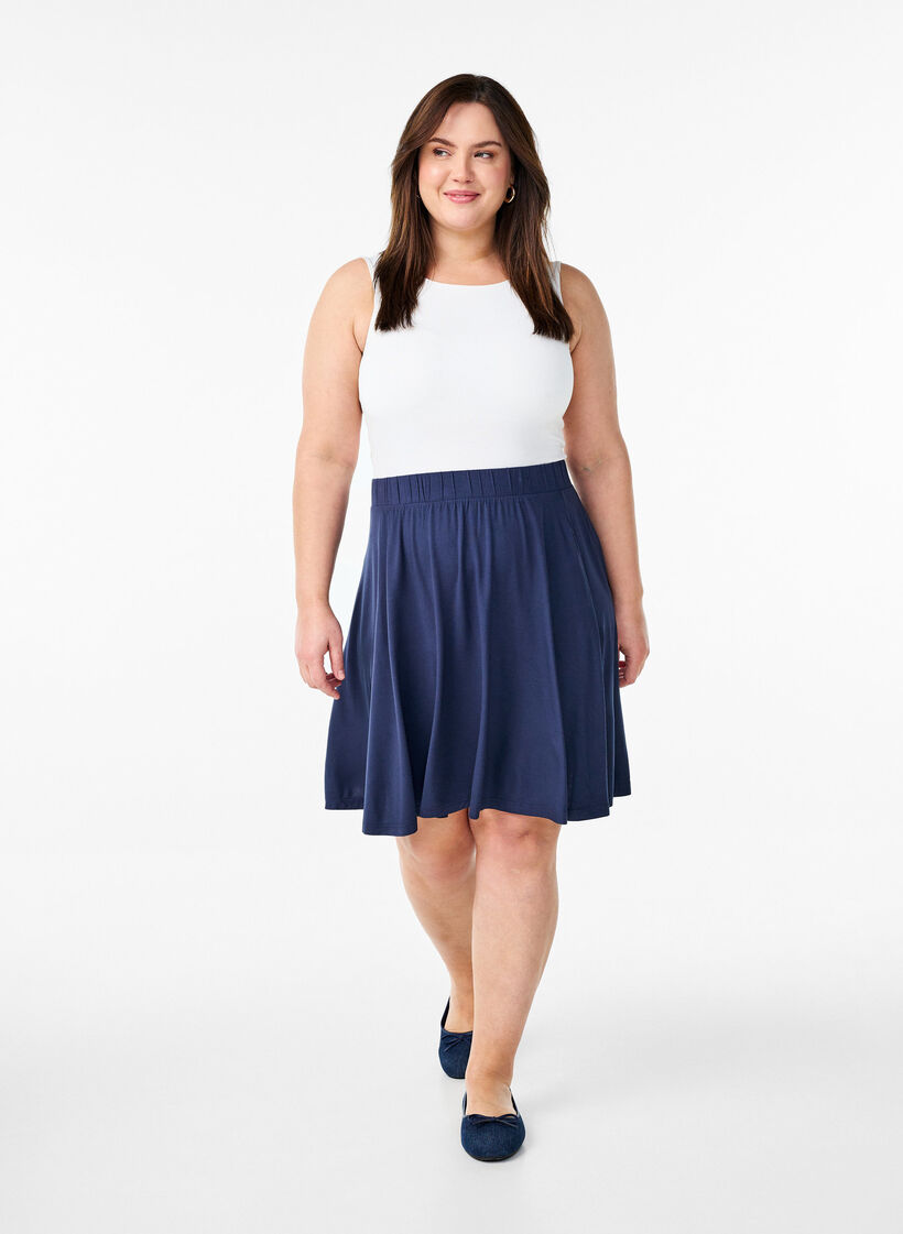 Luzna spódnica z wiskozy, Niebieskie, Model image number 1