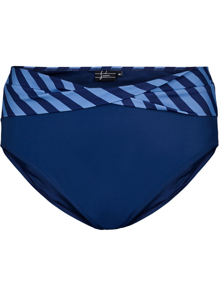 Figi damskie od bikini z detalem kopertowym, Niebieskie, Packshot image number 0