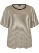 Koszulka z TENCEL&trade; Lyocell i paskami, Brązowy, Packshot image number 0
