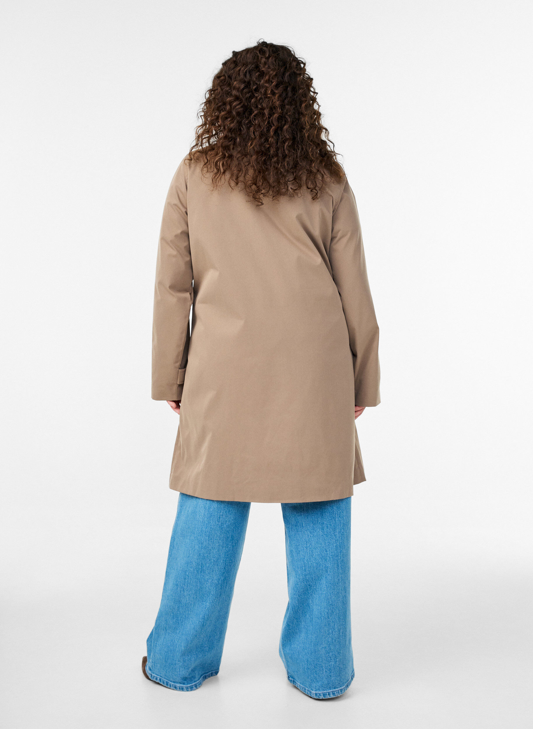 Zizzi Kurtka wiosenna z kolnierzem ze zamszu i ukrytym zapieciem na guziki, Beżowy, Model image number 1