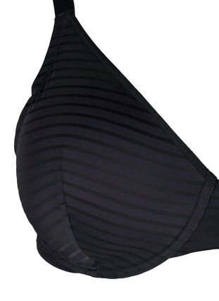 Modelowany biustonosz z siateczki w paski, Black, Packshot image number 2