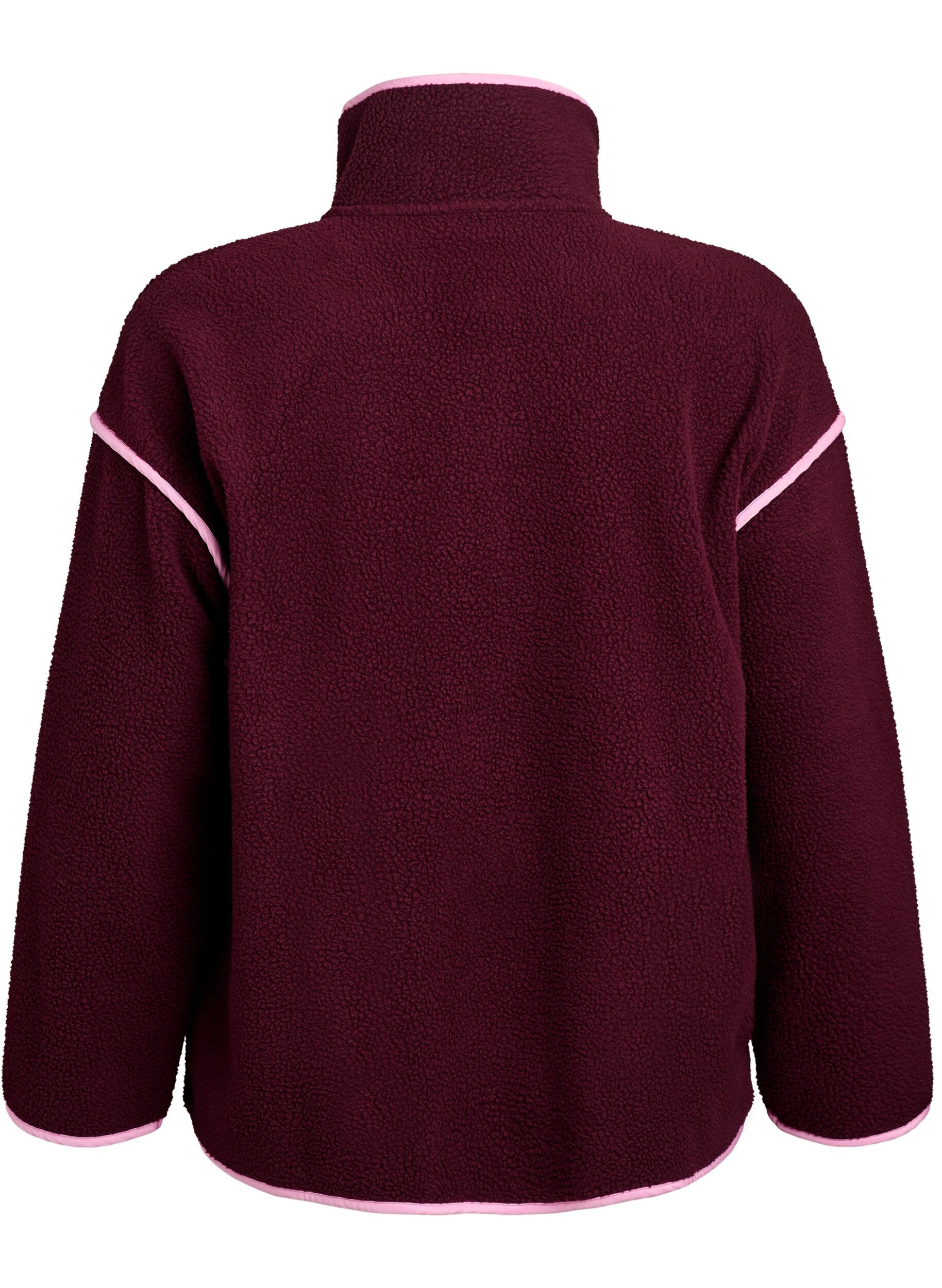 Zizzi Kurtka pluszowa z kontrastowymi detalami, Czerwony, Packshot image number 1