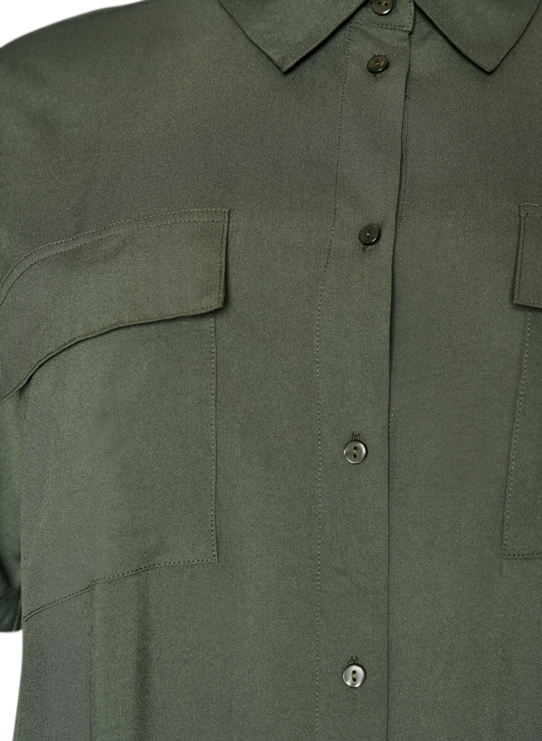 ZizziDluga koszulowa sukienka z kr&oacute;tkim rekawem, Zielony, Packshot image number 2