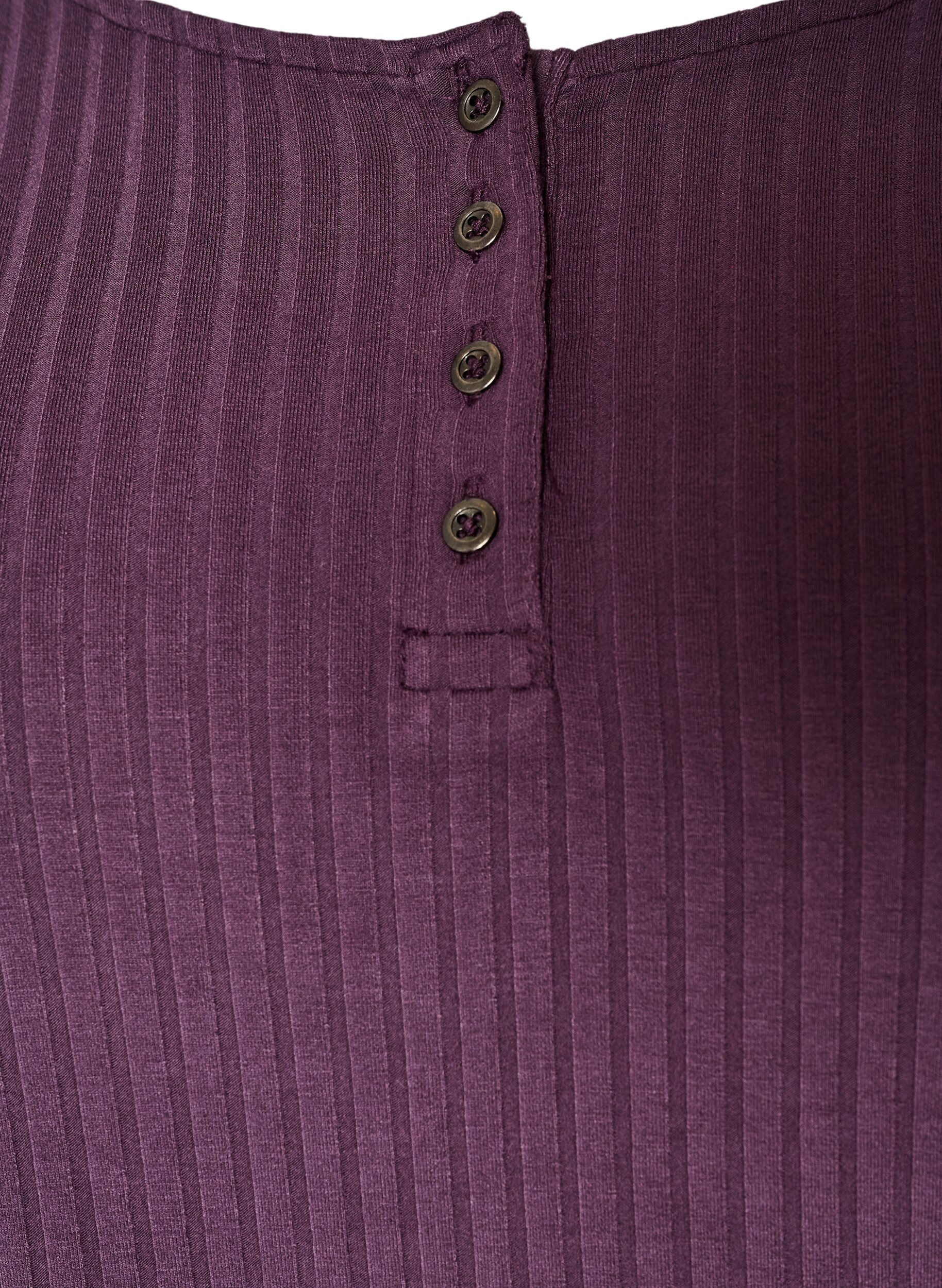 ZizziSzlafrok wykonany z dzianiny wiskozowej o ryflowanej fakturze, Fioletowy, Packshot image number 2