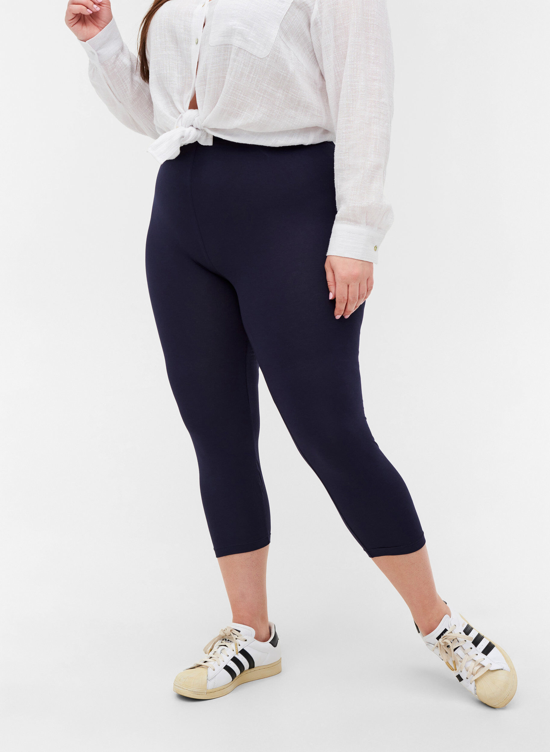 Zizzi Legginsy Basic o dlugosci 3/4, Night Sky, Model image number 2