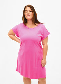 2-pack bawelniana sukienka z krótkimi rekawami, Shocking Pink/Black, Model