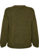 Luzny dzianinowy sweter z widocznymi szwami, Zielony, Packshot image number 1