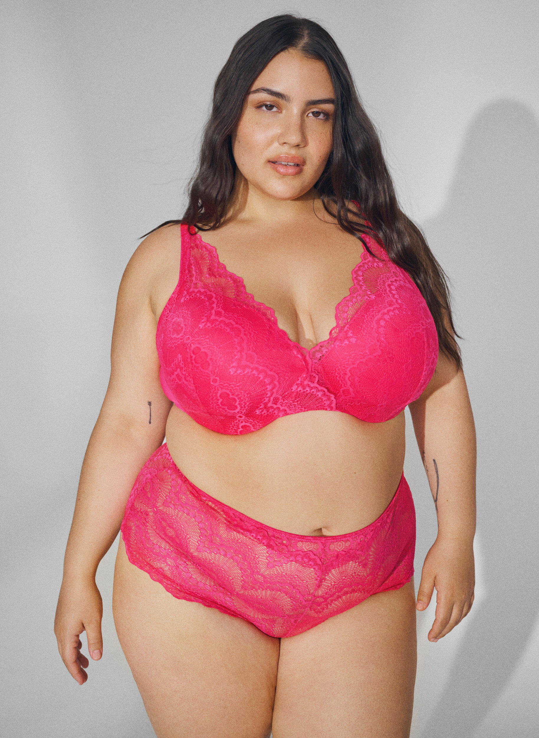 Zizzi Dwupak koronkowych majtek typu hipster, Love Potion/Black, Image image number 0