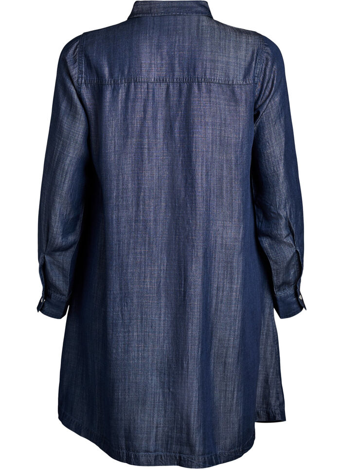 Kr&oacute;tkiej sp&oacute;dniczki z dzinsu z lyocellu zapinanej na zatrzaski, Niebieskie, Packshot image number 1