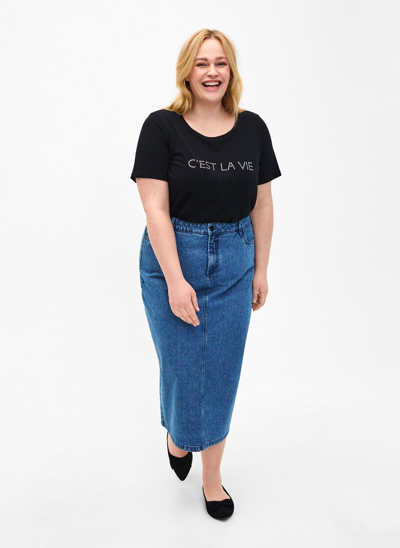 Koszulka z krysztalkami, Black W. Rhinestones, Model image number 2