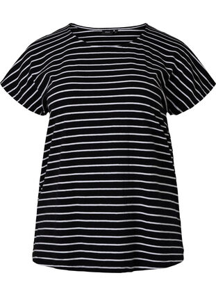 Bawelniana koszulka w paski, Black W. Stripe, Packshot image number 0