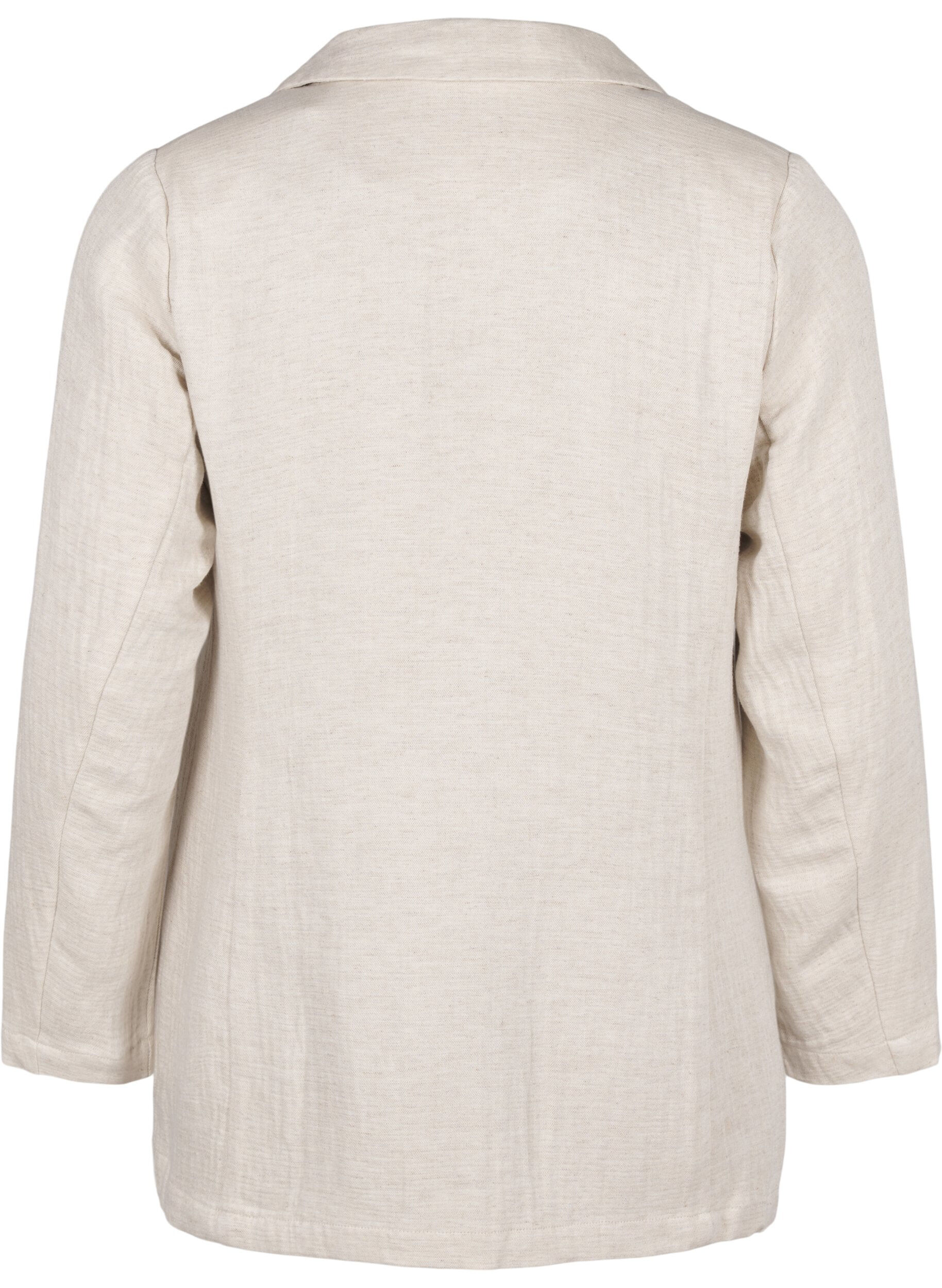 Zizzi Marynarka z mieszanki material&oacute;w z lnem, Rainy Day, Packshot image number 1