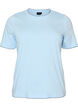 Bawelniany T-shirt z kontrastowym, falistym wykonczeniem brzeg&oacute;w, Niebieskie, Packshot image number 0