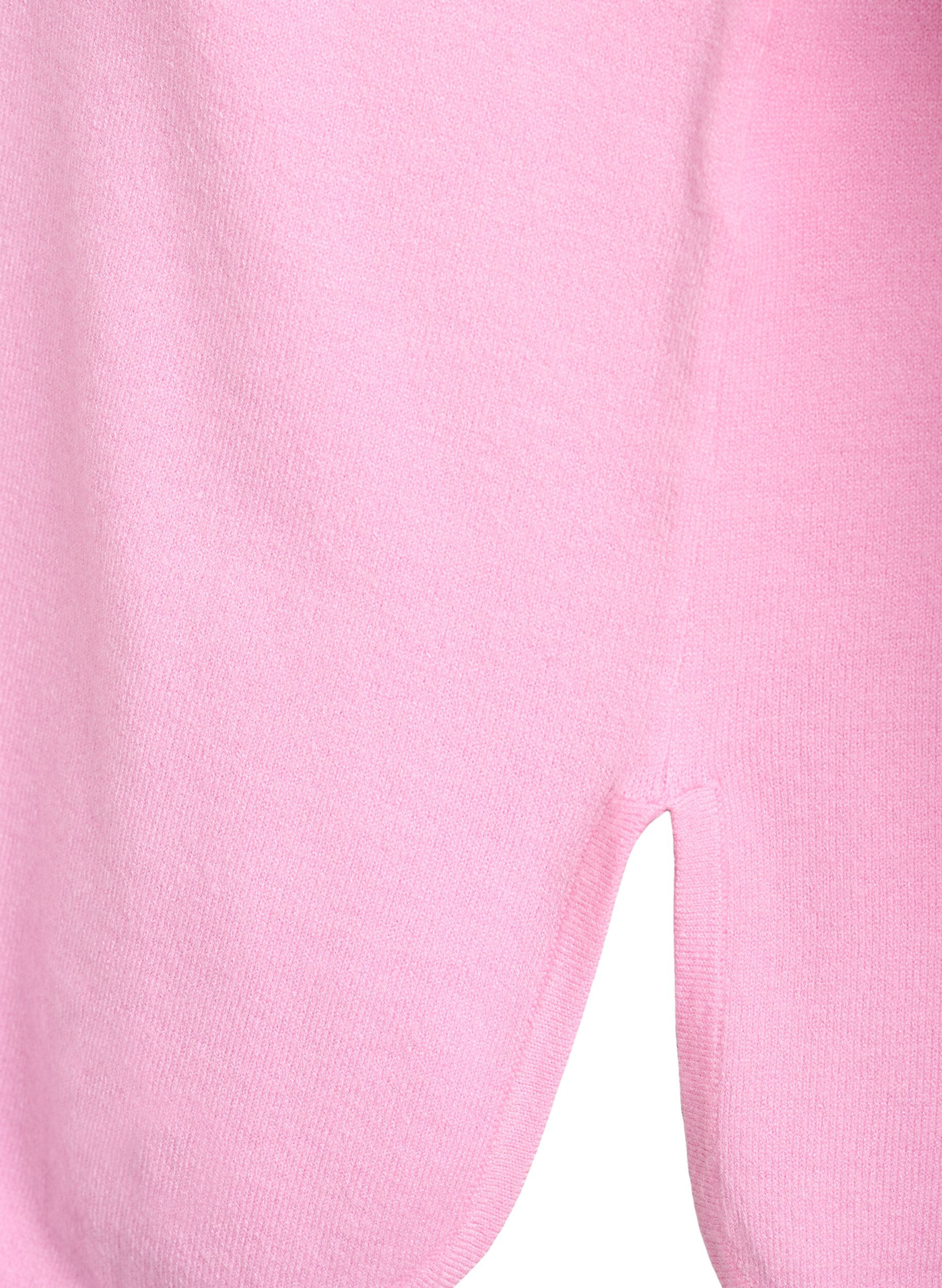 Zizzi Dzianinowa bluzka z okraglym dekoltem i wzorem, R&oacute;żowy, Packshot image number 3