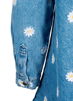 Luzna jeansowa koszula z haftowanymi stokrotkami, L.B. Flower, Packshot image number 3