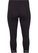 Legginsy 3/4 w stylu basic z koronkowymi brzegami, Czarne, Packshot image number 1