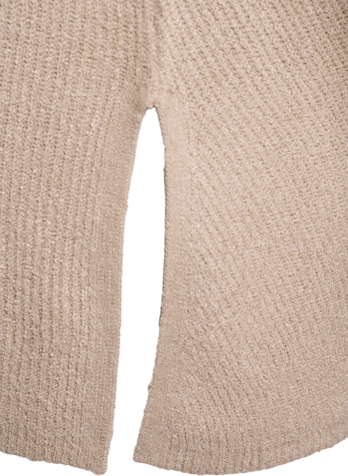 Sweter z dzianiny z ukosnym wzorem i rekawami raglanowymi, Beżowy, Packshot image number 3