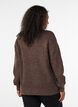 Sweter z wysokim kolnierzem i zamkiem blyskawicznym, Brązowy, Model image number 2