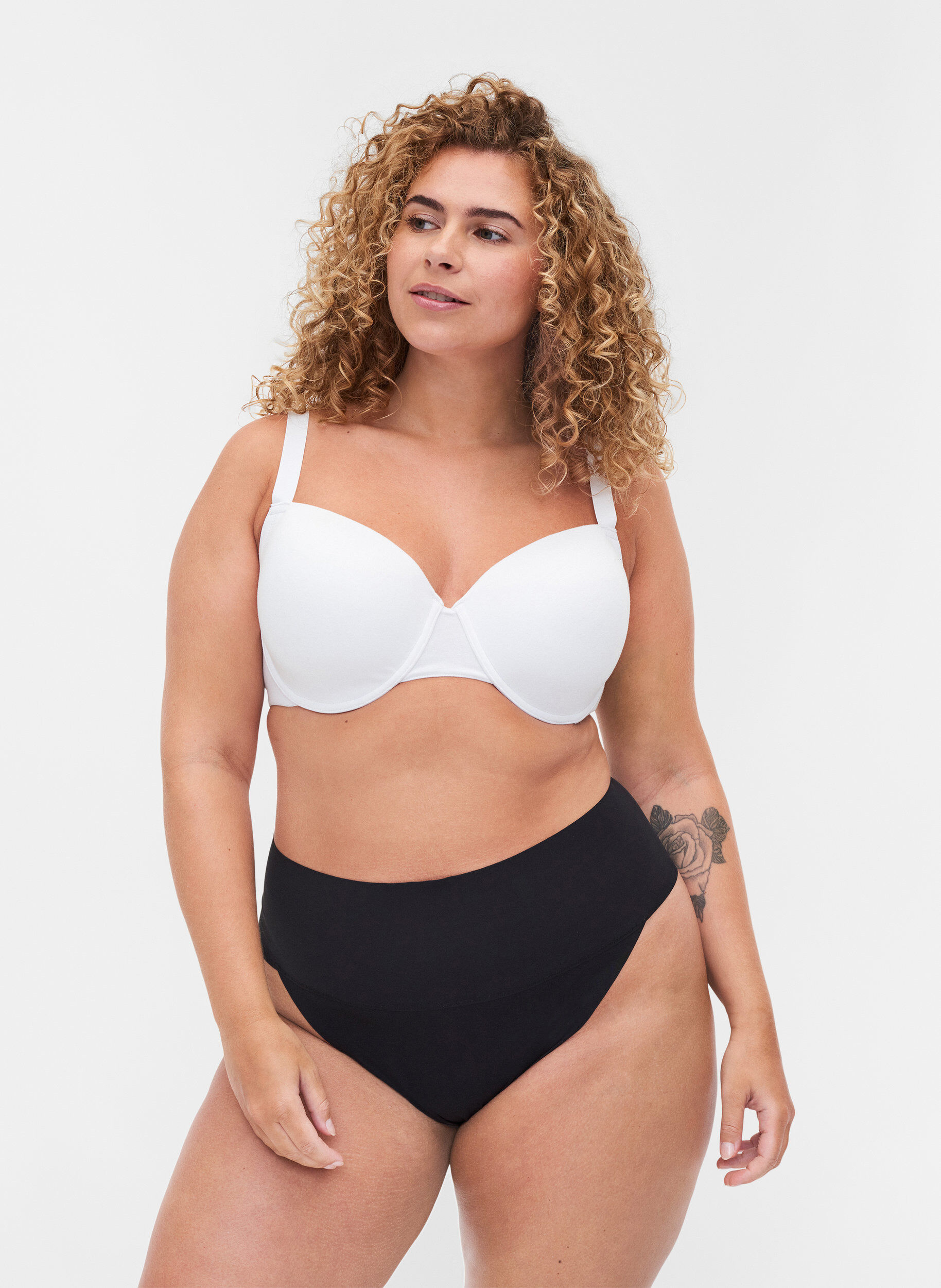 2-pack g-stringi z wysokim stanem, Czarne, Model