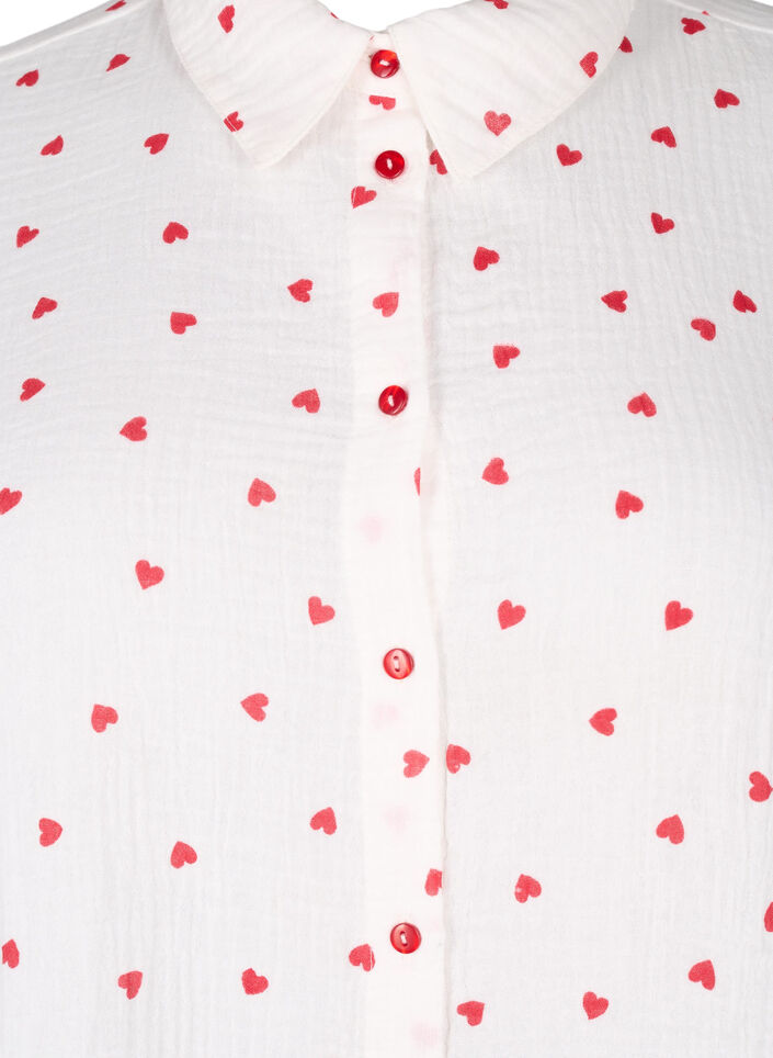 Bluzka koszulowa z rekawem 3/4, Biały, Packshot image number 2