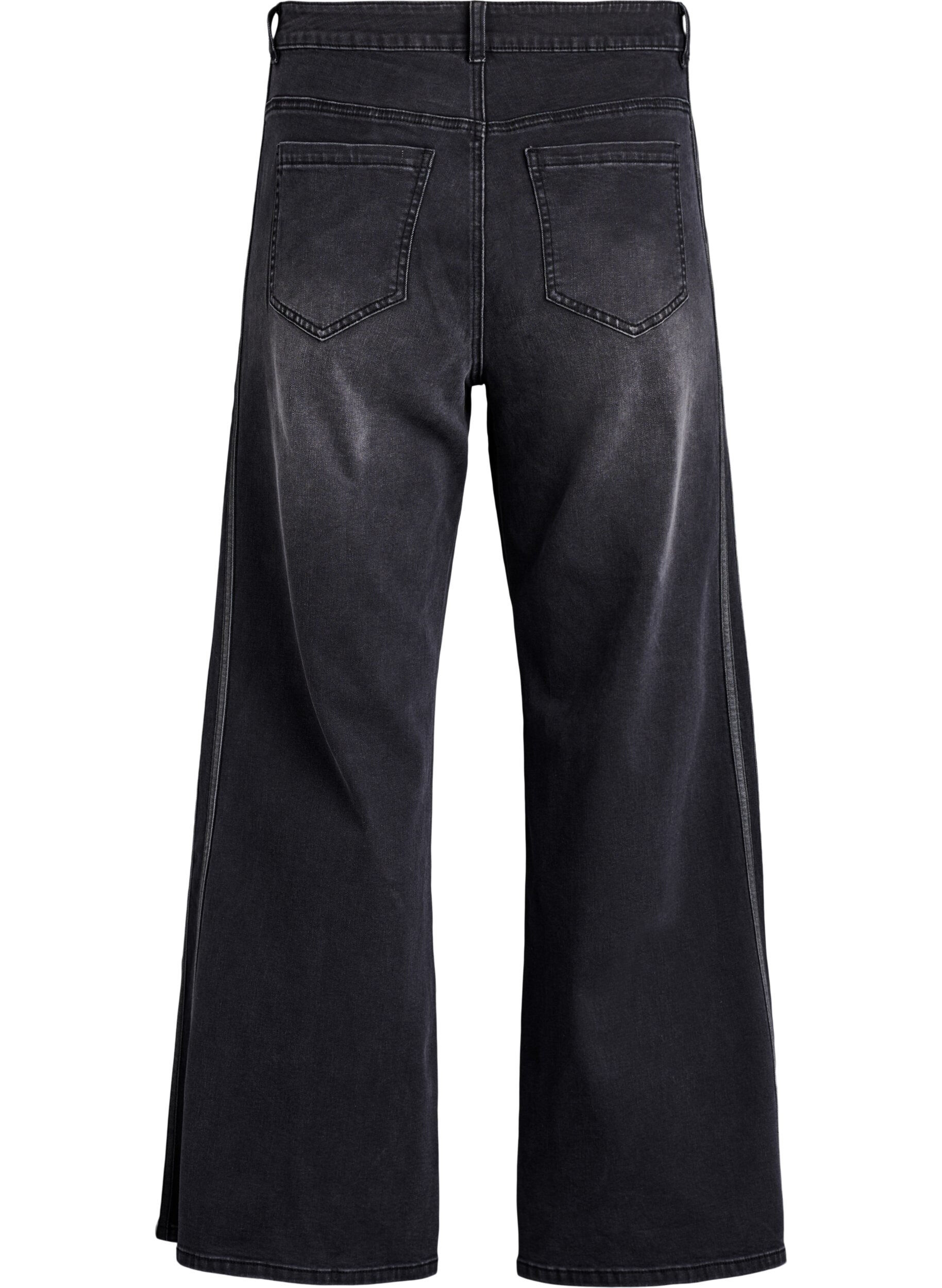 ZizziJeansy o szerokim kroju z pionowymi elementami z denimu, Ciemnoszary, Packshot image number 1