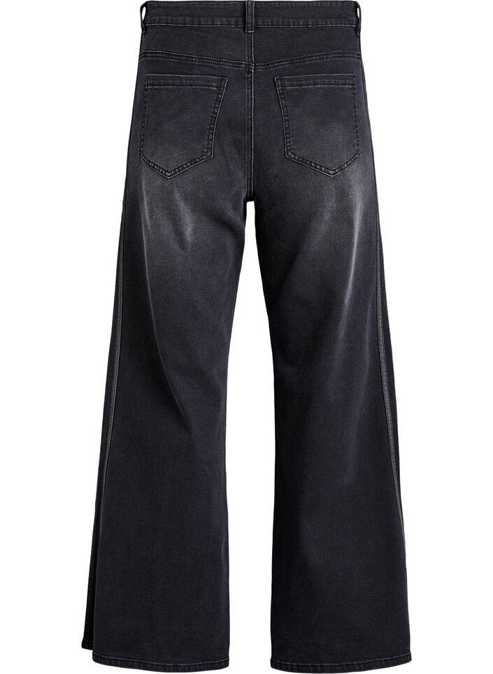 Jeansy o szerokim kroju z pionowymi elementami z denimu, Ciemnoszary, Packshot image number 1