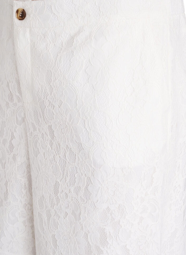 Bermudy z koronki z wysokim stanem, Biały, Packshot