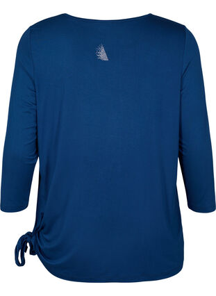Bluzka treningowa z wiskozy z wiazaniem, Blue Wing Teal, Packshot image number 1