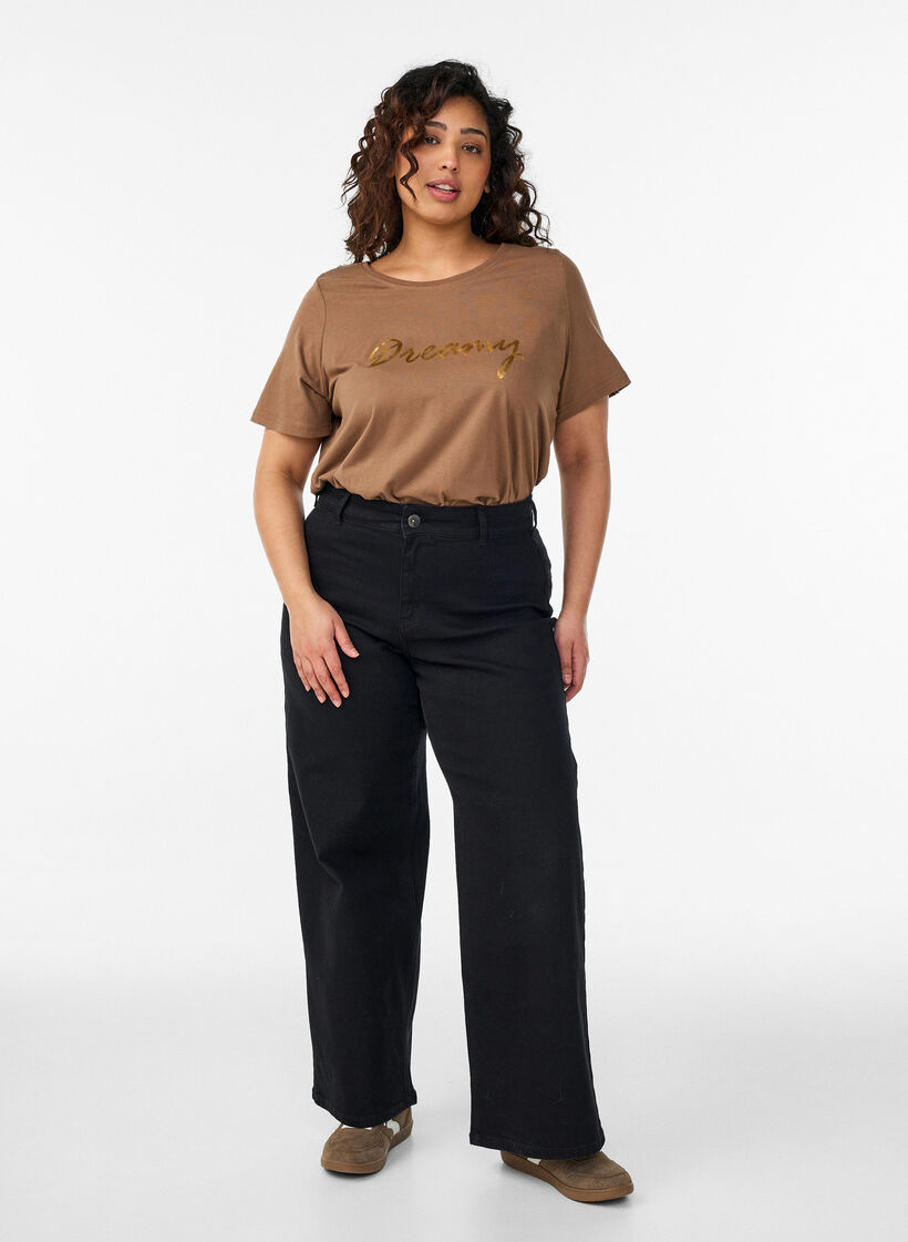 Koszulka z nadrukiem, Brązowy, Model image number 1