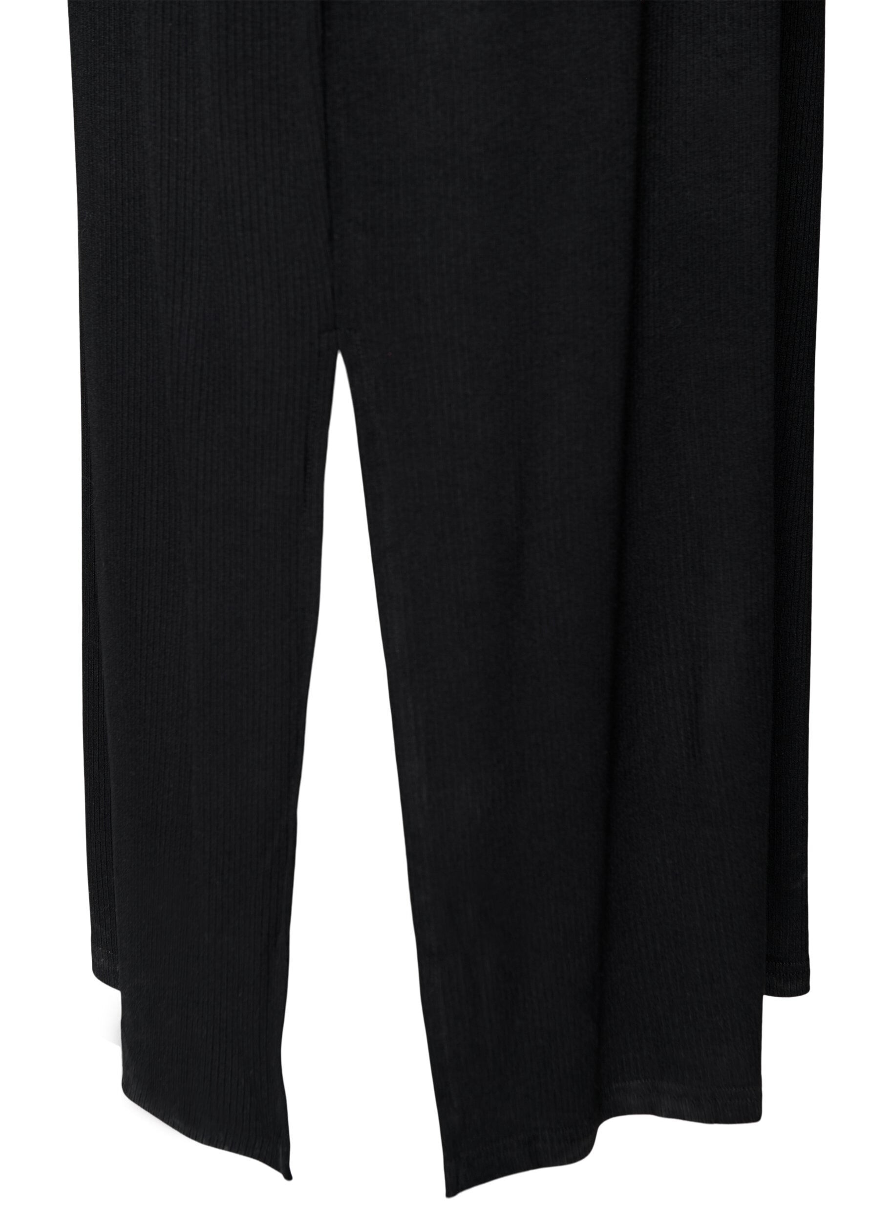 Zizzi Prazkowana sukienka z wiskozy bez rekaw&oacute;w, Czarne, Packshot image number 3