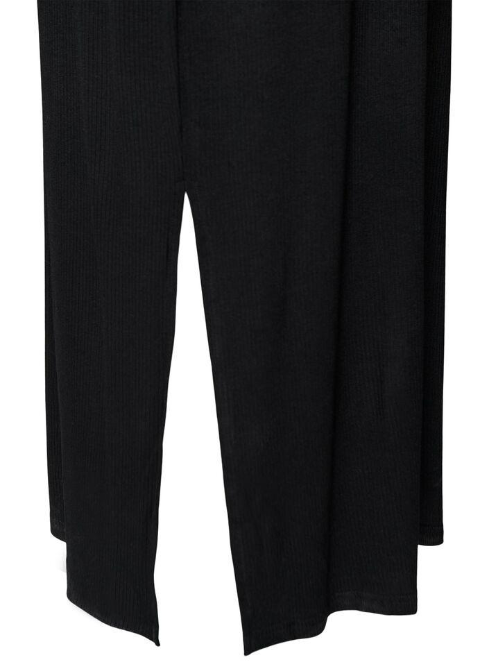 Prazkowana sukienka z wiskozy bez rekaw&oacute;w, Czarne, Packshot image number 3