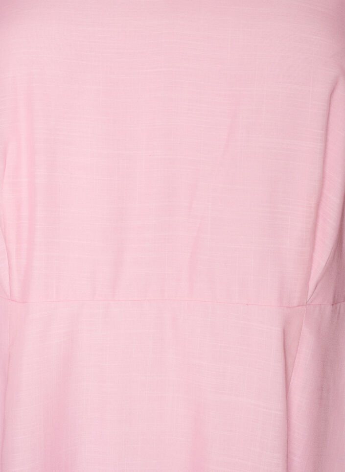 Sukienka midi z linia w talii i nadrukiem kwiatowym, R&oacute;żowy, Packshot image number 2