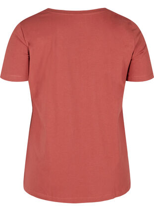 Koszulka typu basic z dekoltem w serek, Marsala, Packshot image number 1