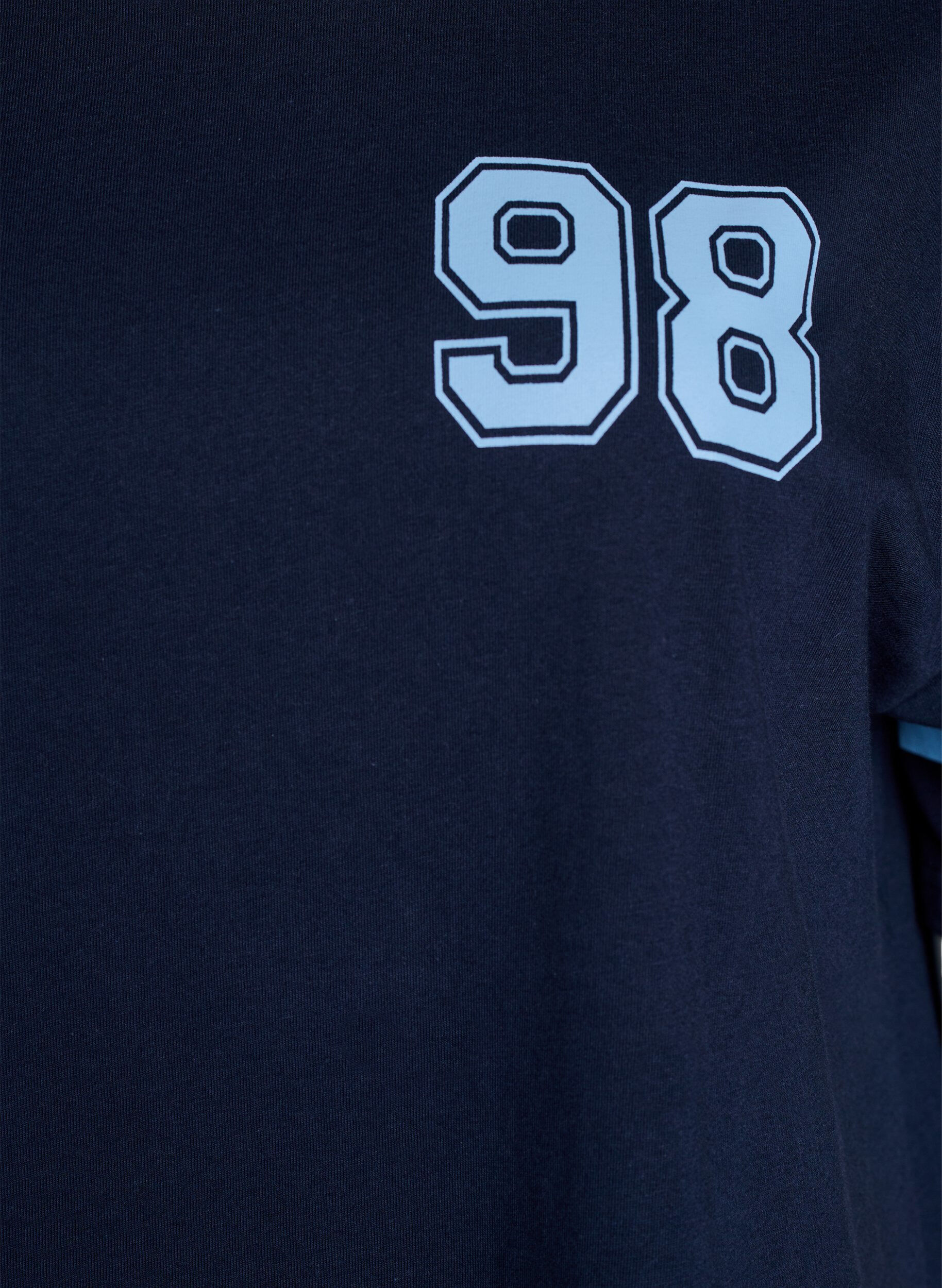 Zizzi Kr&oacute;tka sukienka koszulkowa ze sportowymi detalami, Niebieskie, Packshot image number 2