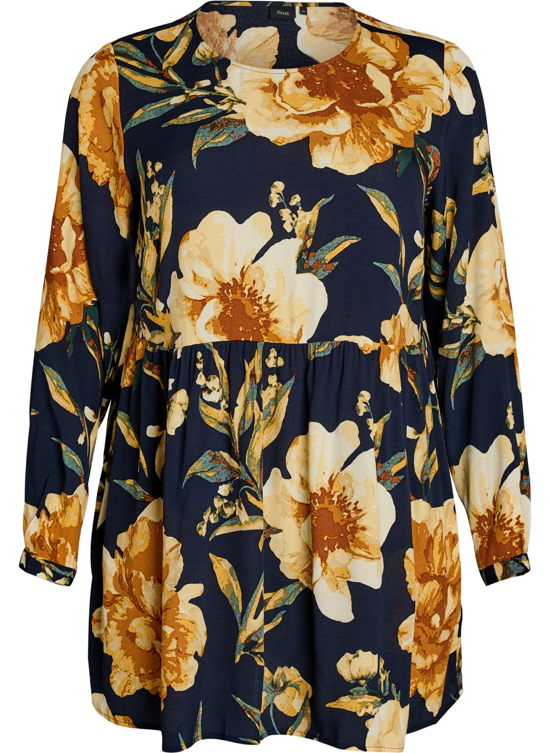 Zizzi Tunika z dlugim rekawem i szwem, Niebieskie, Packshot image number 0