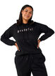 Bluza z kapturem i nadrukiem, Czarne, Model image number 0