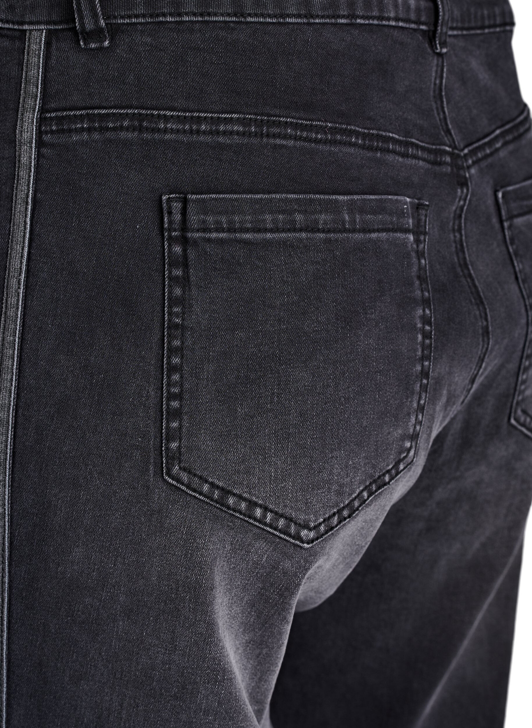 ZizziJeansy o szerokim kroju z pionowymi elementami z denimu, Ciemnoszary, Packshot image number 3