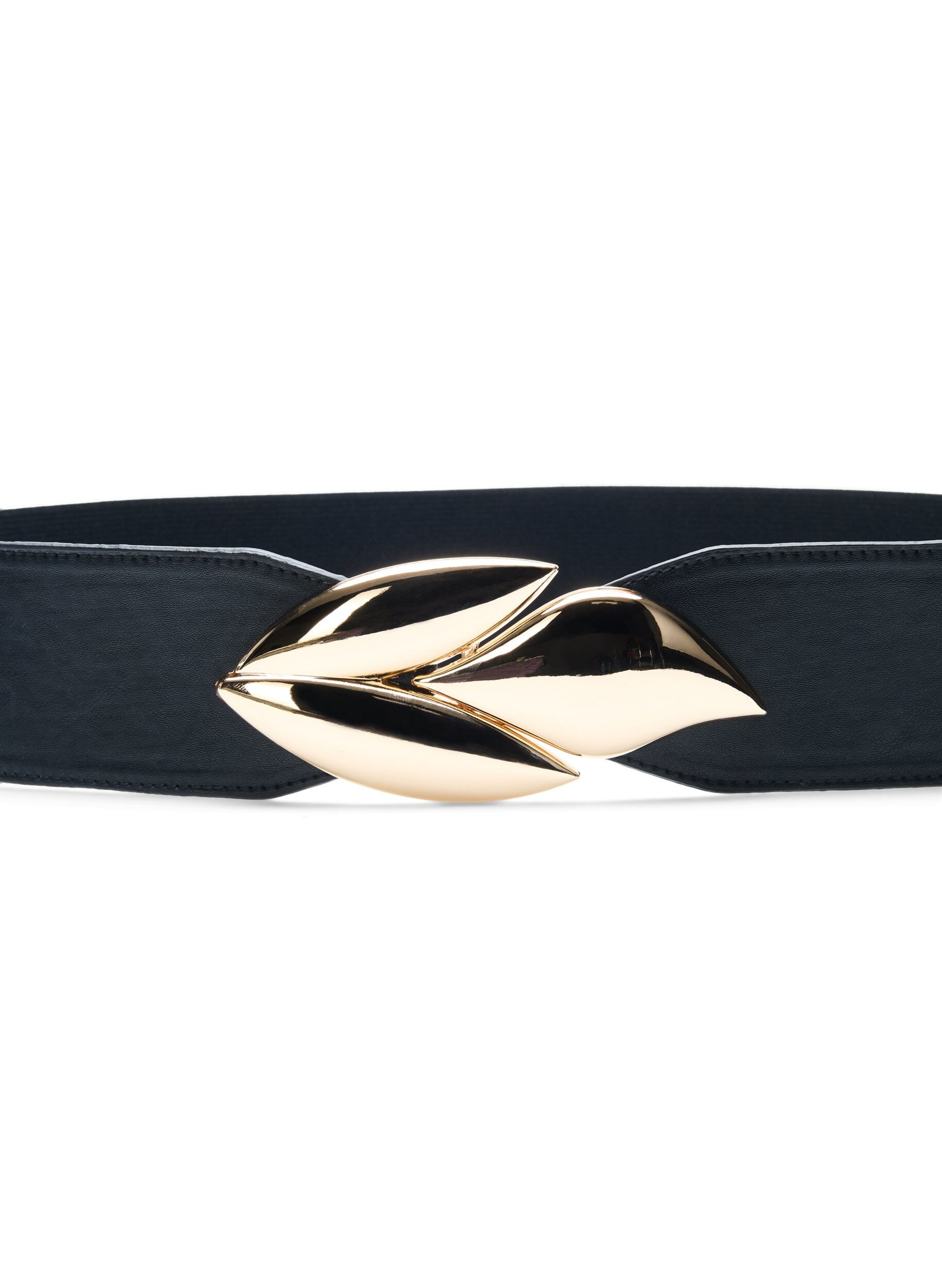 Zizzi Elastyczny pasek ze sprzaczka w kolorze zlotym, Black w. Gold Buckle, Packshot image number 1