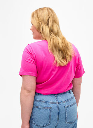 T-shirt z motywem tekstowym, Shocking Pink W.Pink, Model image number 1