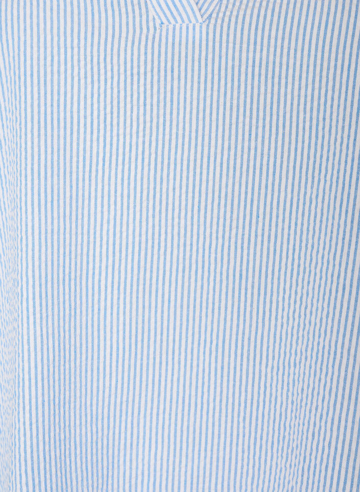 Bawelniana tunika z paskami i falbankami, Niebieskie, Packshot image number 2