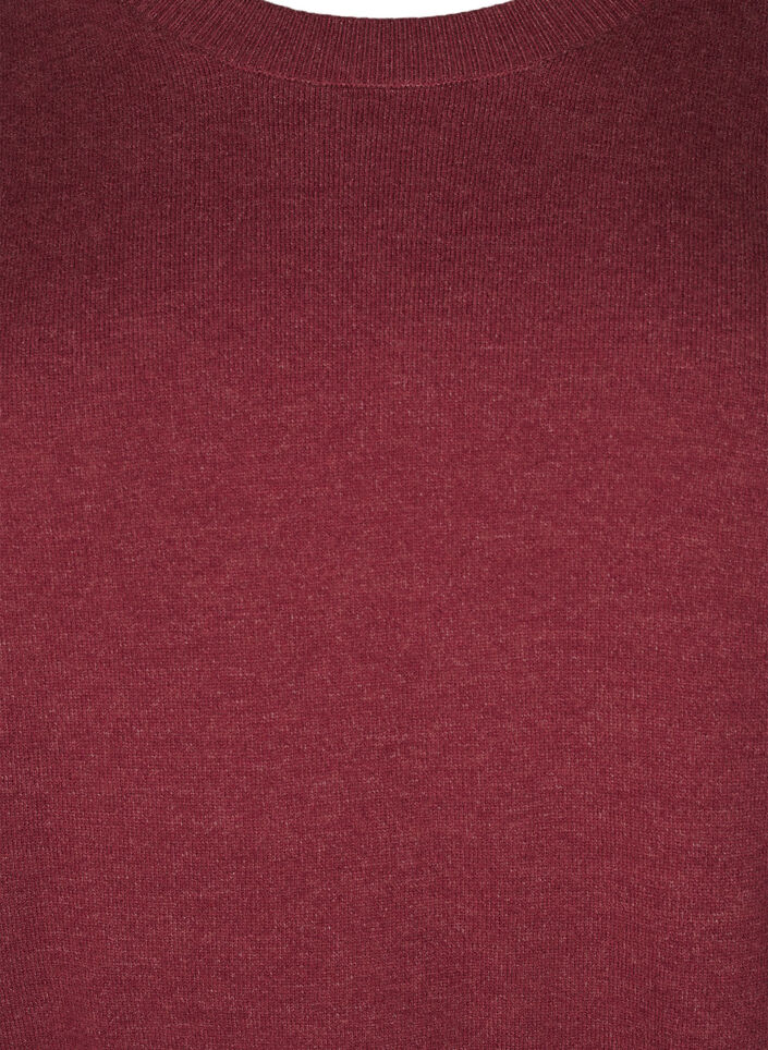 Dzianinowa bluzka z okraglym dekoltem, Czerwony, Packshot image number 2