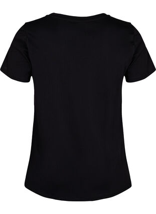 Bawelniana koszulka do cwiczen z nadrukiem, Black w. No. 10, Packshot image number 1