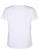 T-shirt z organicznej bawelny z haftem angielskim, Bright White, Packshot image number 1