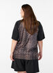 Koszulka treningowa z nadrukiem w ksztalcie leopard&oacute;w i rekawami raglan, Brązowy, Model image number 2