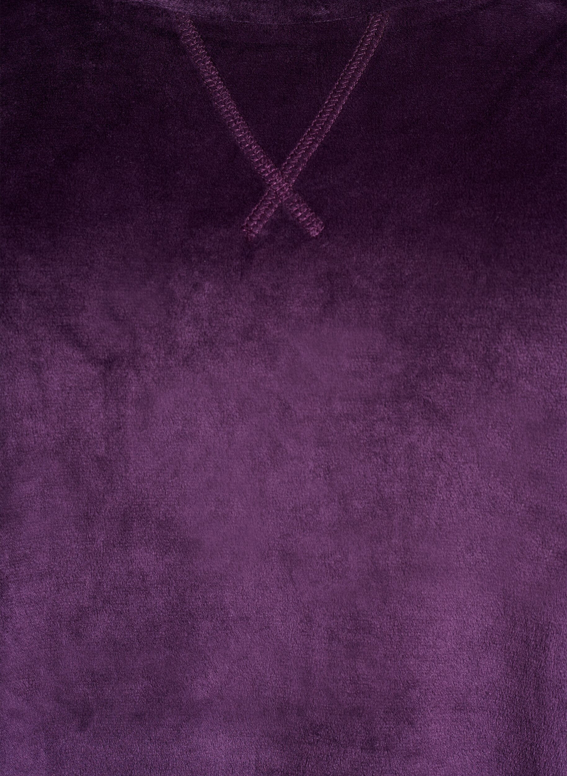 Zizzi Welurowa bluzka z raglanowymi rekawami, Fioletowy, Packshot image number 2