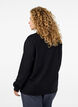 Bluza z okraglym dekoltem, Czarne, Model image number 2