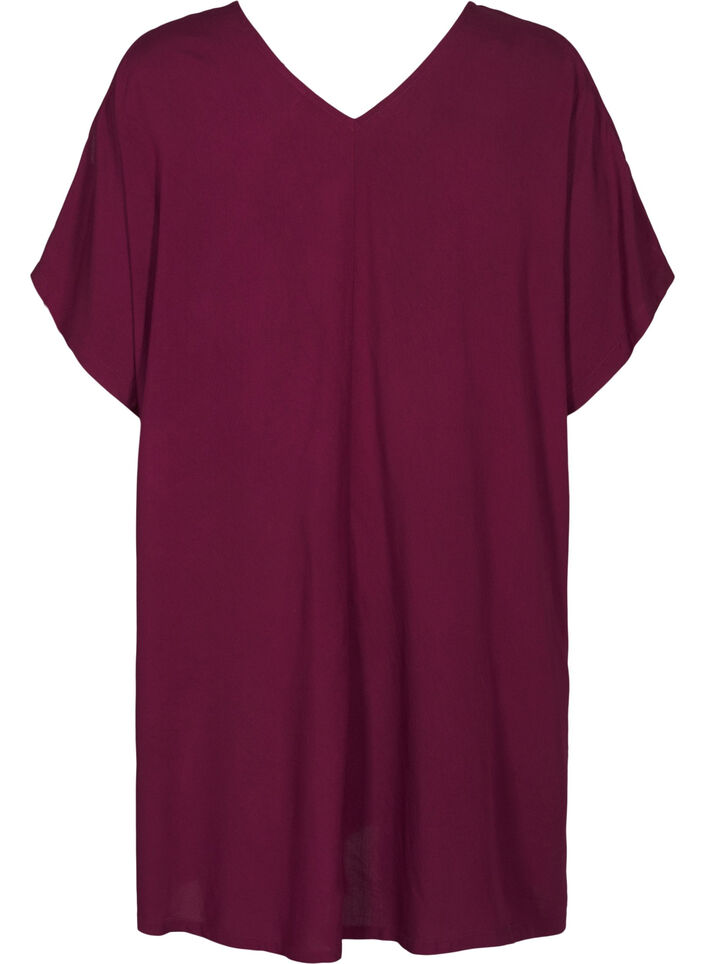 Sukienka plazowa z wiskozy z ozdobnymi ramionami, Czerwony, Packshot image number 1