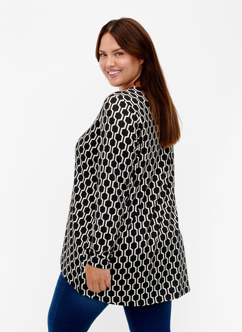 Wzorzysta bluzka z dlugim rekawem, Birch W. Graphic, Model image number 1