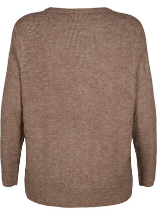 Melanzowy sweter z okraglym dekoltem, Caribou Mel., Packshot image number 1